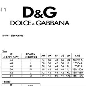 dolce gabbana size|Dolce & Gabbana shirt size chart.